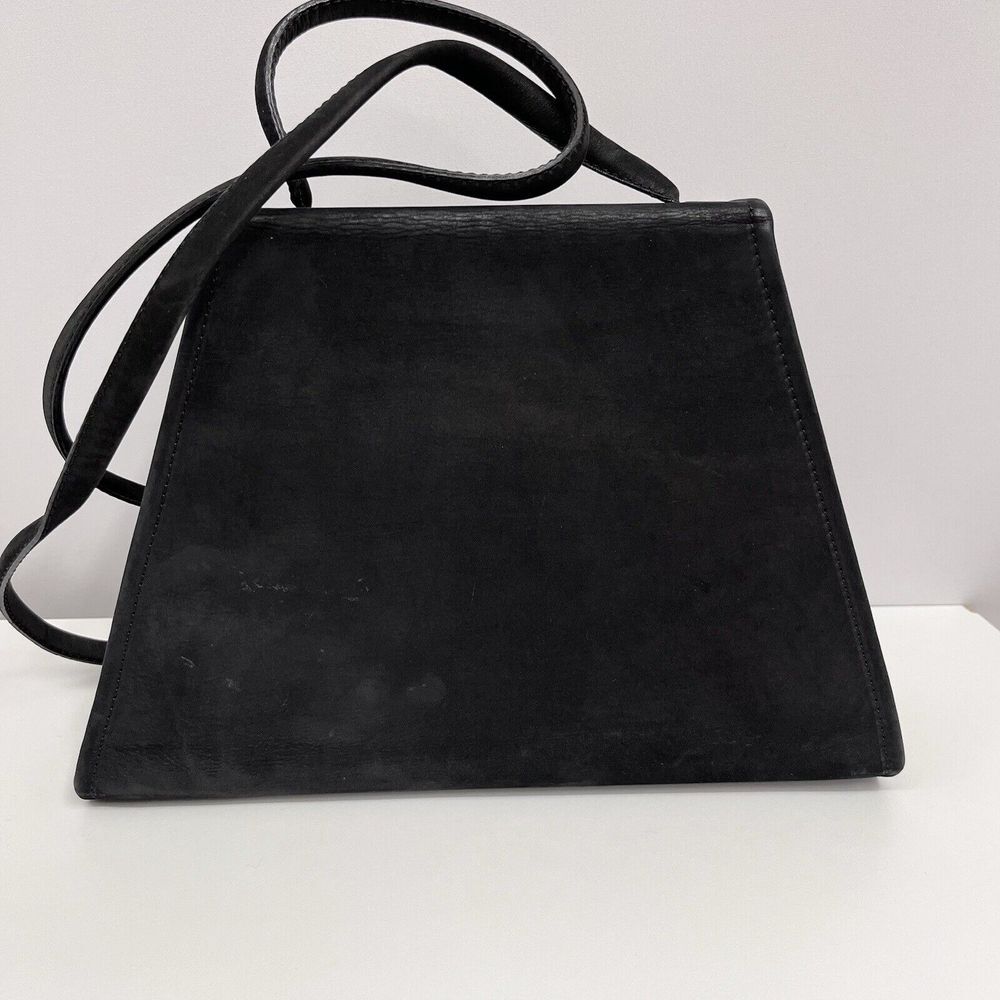 Vintage Bally Suede Shoulder Bag Purse‎ Black Silver Metal Beads Balls & Buckle - Picture 6 of 12